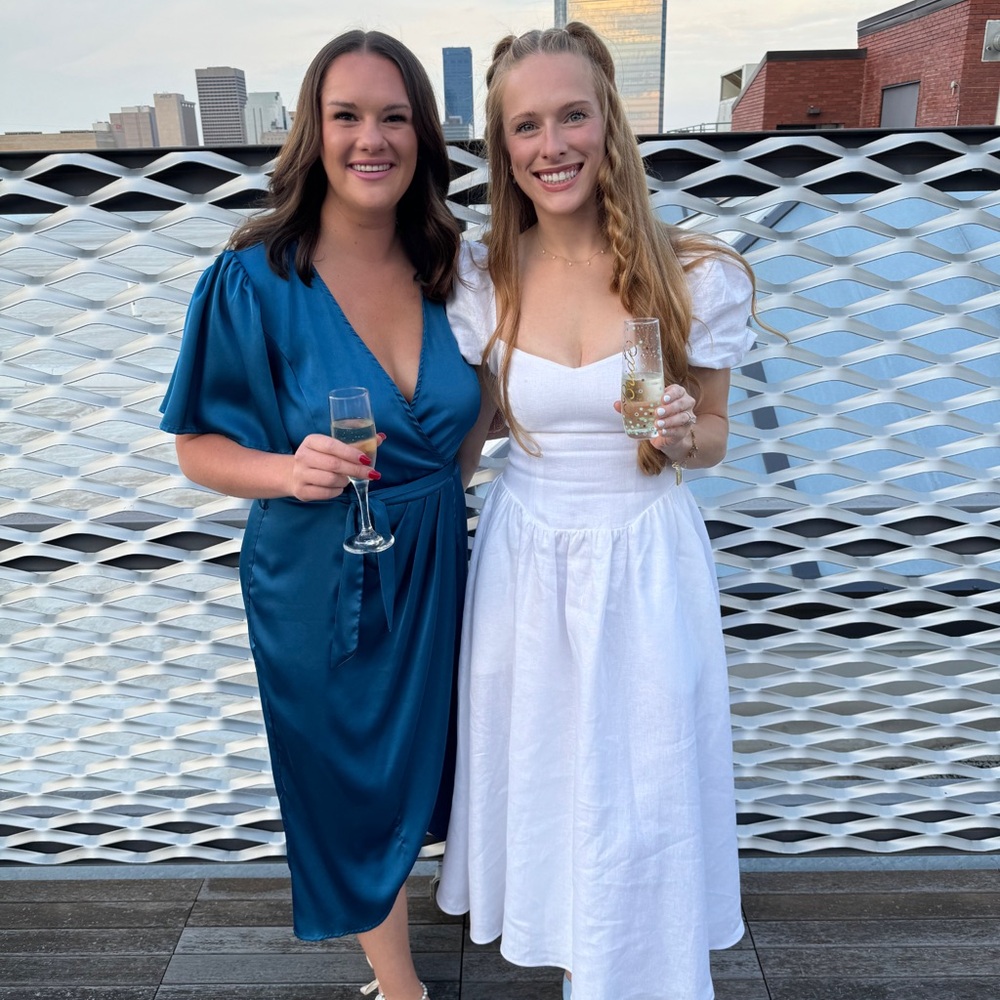 Blue mid length dress